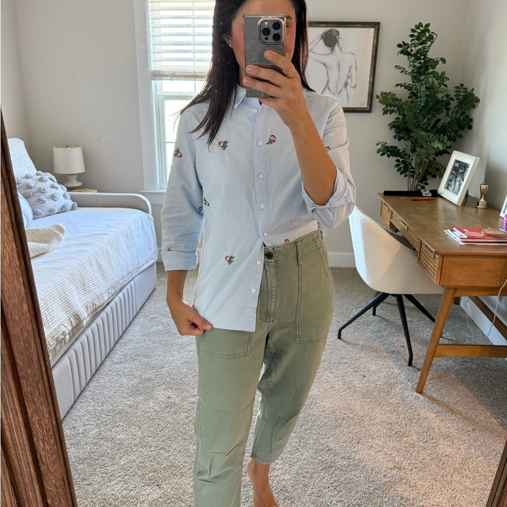 Madewell Khaki Green Straight Leg Pants